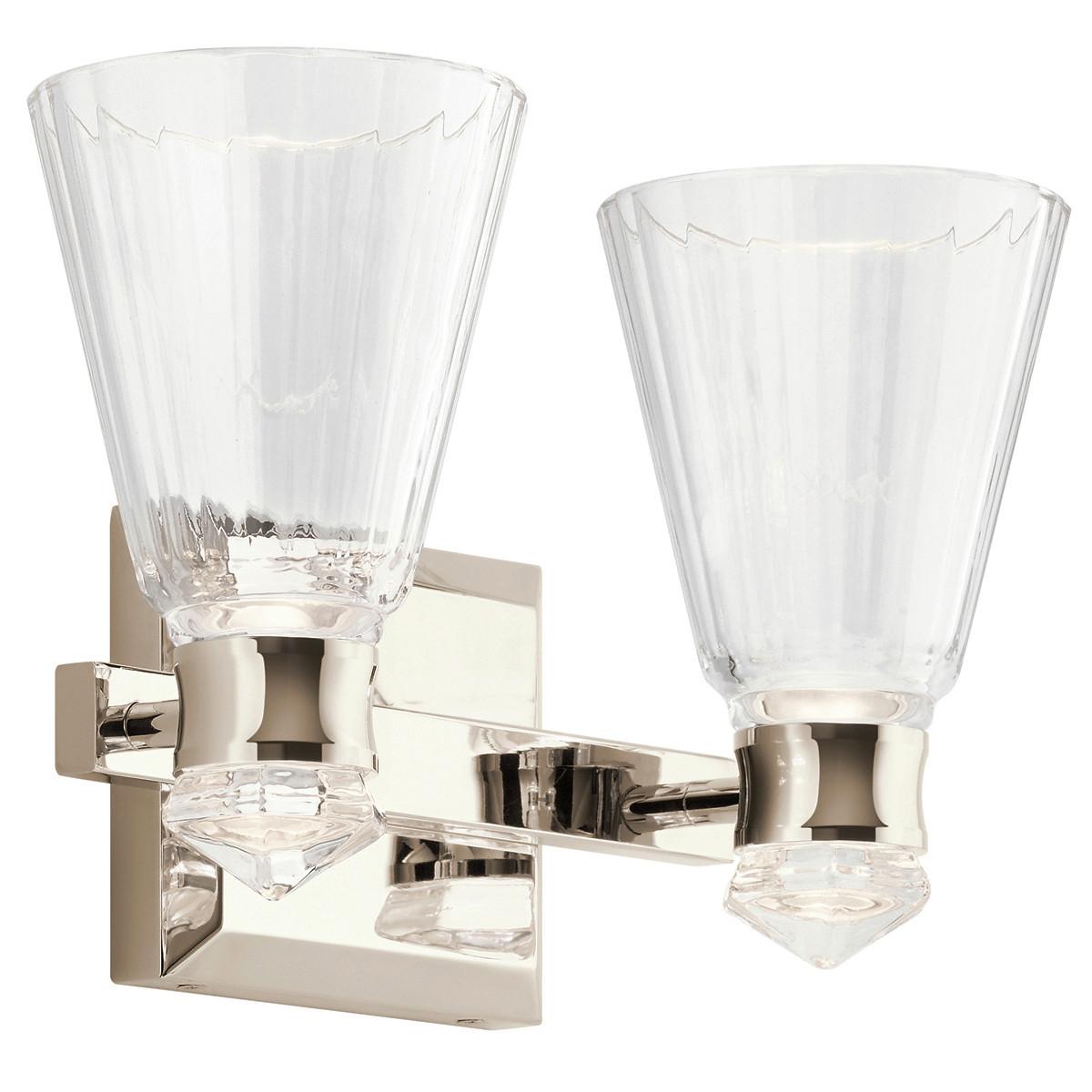 Bad-Wandleuchte IP44 4-Flammig Nickelfarben - Nickelfarben, Design, Glas/Metall (36.8/23/16.7cm) - Elstead Lighting