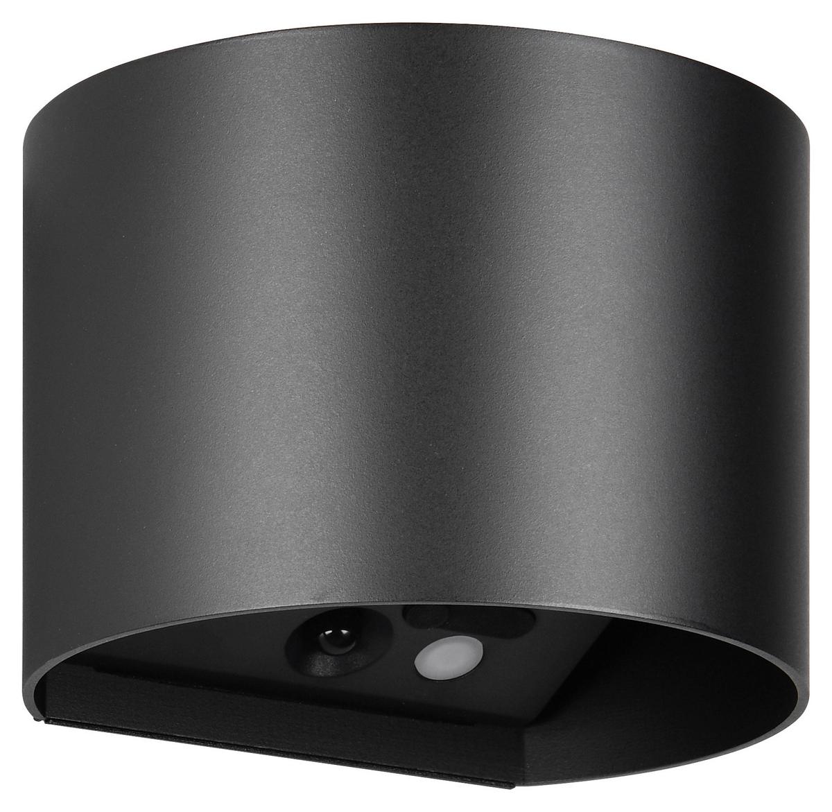 Led Falilámpa Tibor - fekete, Modern, műanyag (13,9/11,8/10cm) - Luca Bessoni
