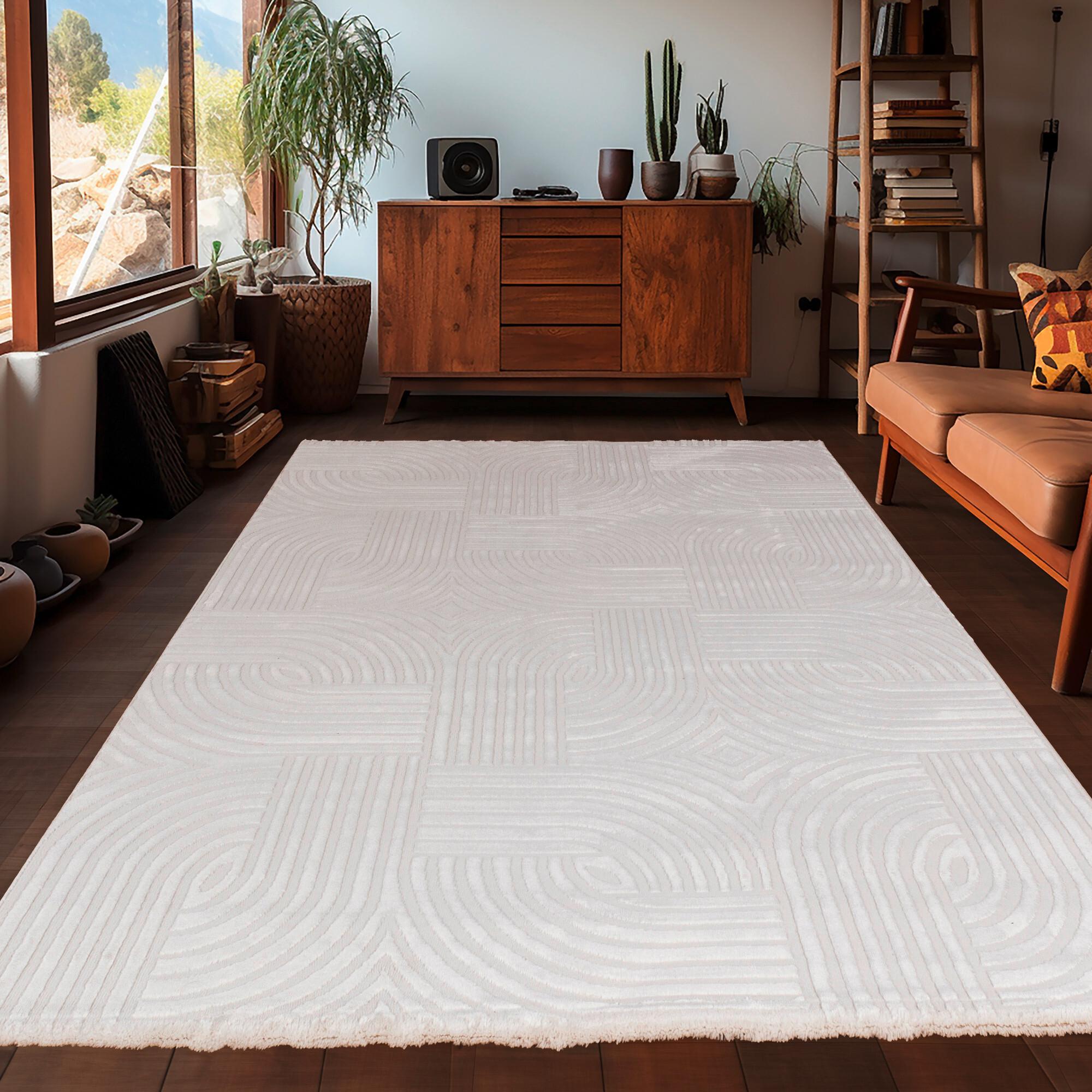 Webteppich Sahara - Creme, Design, Textil (280/370cm) - Novel