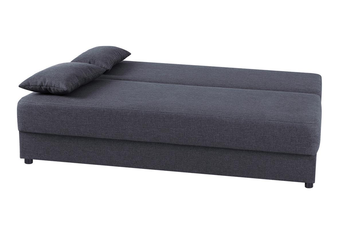Rozkládací pohovka NELE, tmavě šedá / stříbrná - barvy stříbra/tmavě šedá, Design, kompozitní dřevo/textil (193/82/80cm) - P & B