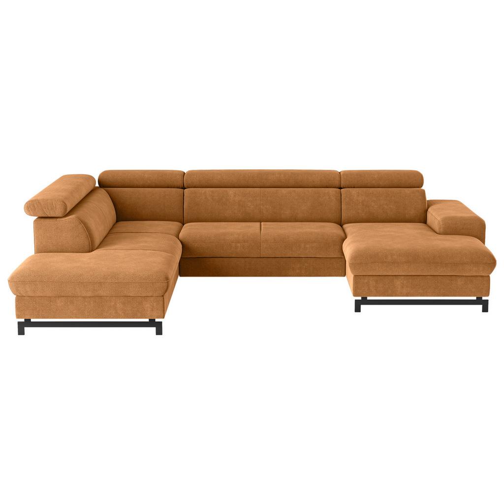 Wohnlandschaft mit Bettkasten Emma Cognac