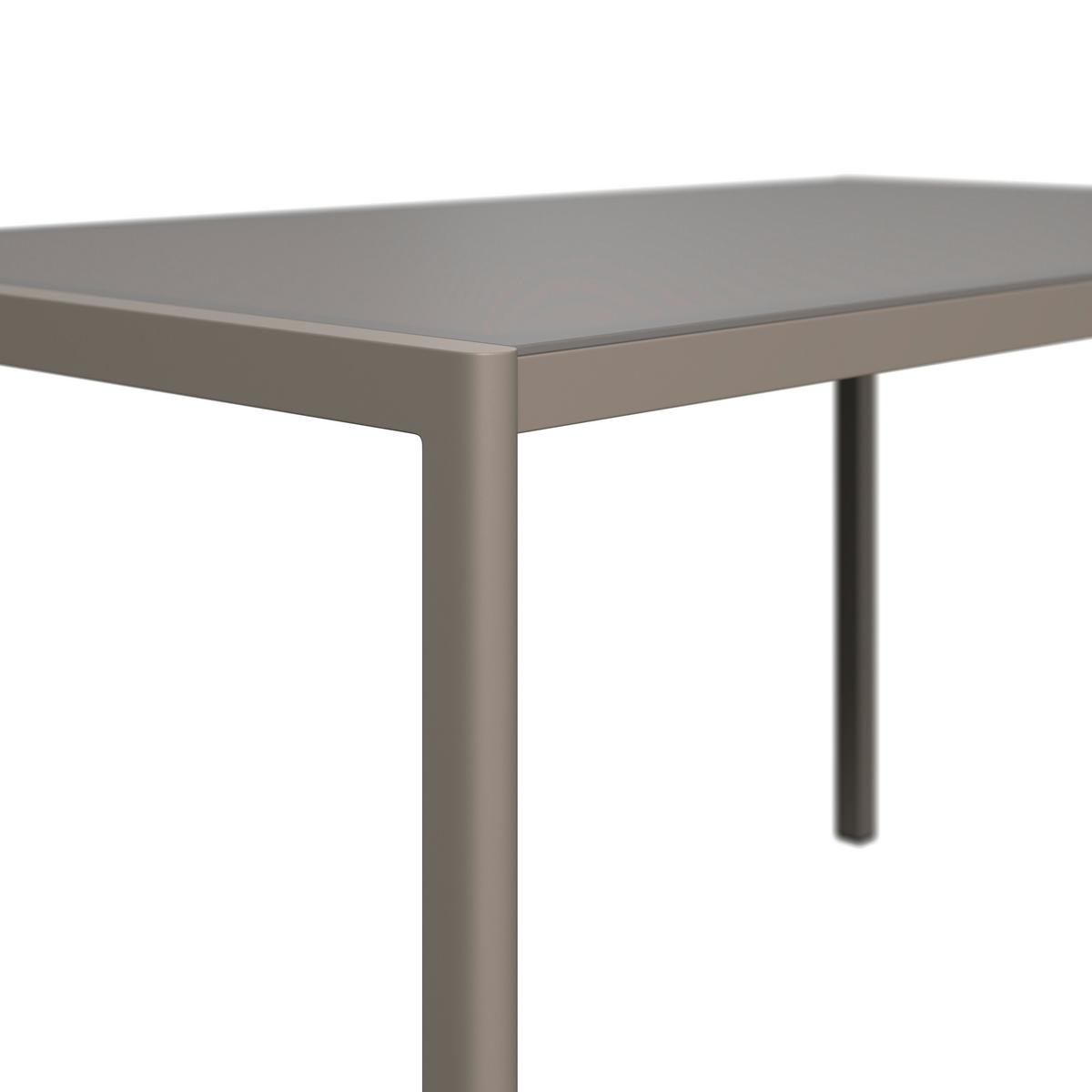 Gartentisch Paris - Beige, MODERN, Glas/Metall (140/75/83cm) - Beldano