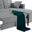 Ecksofa Bergen - Anthrazit/Naturfarben, Design, Textil (231/160cm) - Luca Bessoni