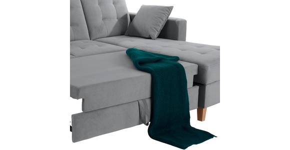 Ecksofa Bergen - Anthrazit/Naturfarben, Design, Textil (231/160cm) - Luca Bessoni