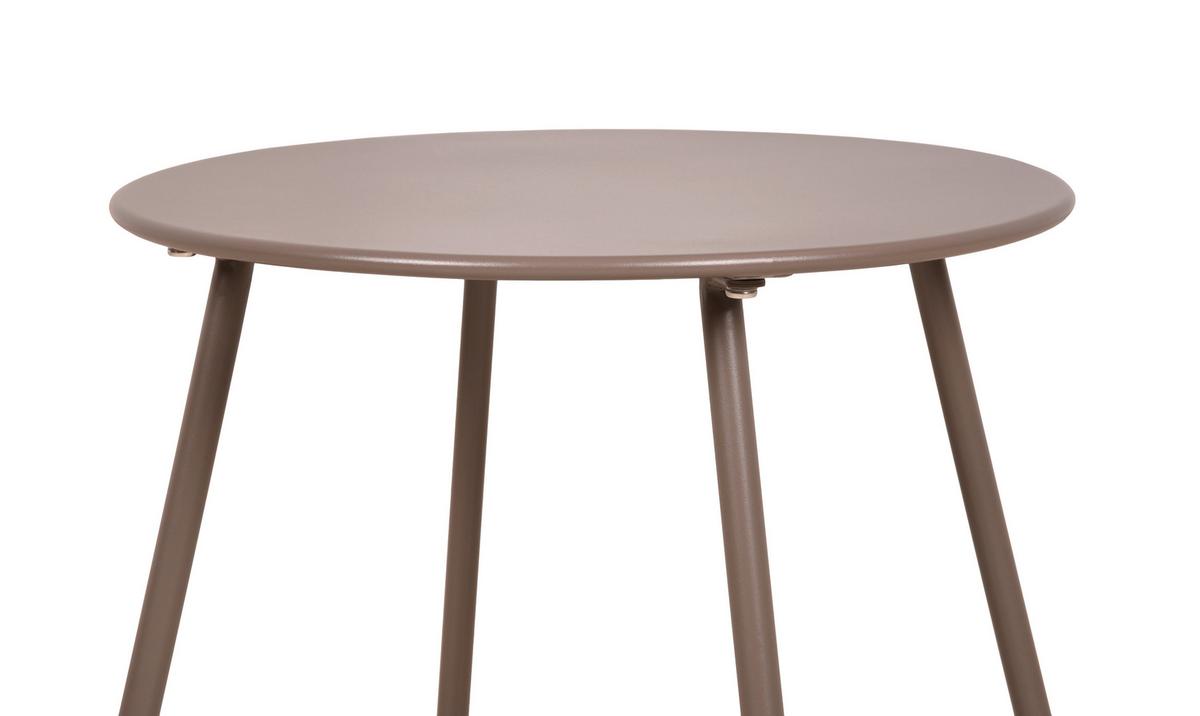 GARTENBEISTELLTISCH BEISTELLTISCH VALERIA - Taupe/Schwarz, MODERN, Kunststoff/Metall (40/44/40cm) - Gardenson
