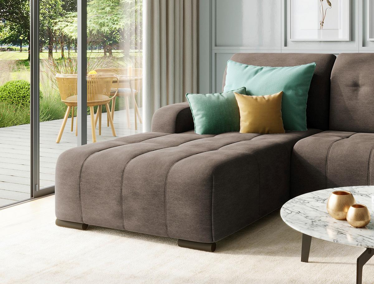 Ecksofa Vicari - Dunkelbraun/Schwarz, MODERN, Textil (292/185cm) - Livetastic