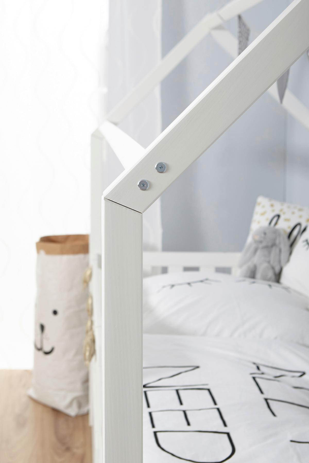 Hausbett 200x90 Cm Weiß Mit Stauraum - Weiß, MODERN, Holz (90/200cm) - MID.YOU