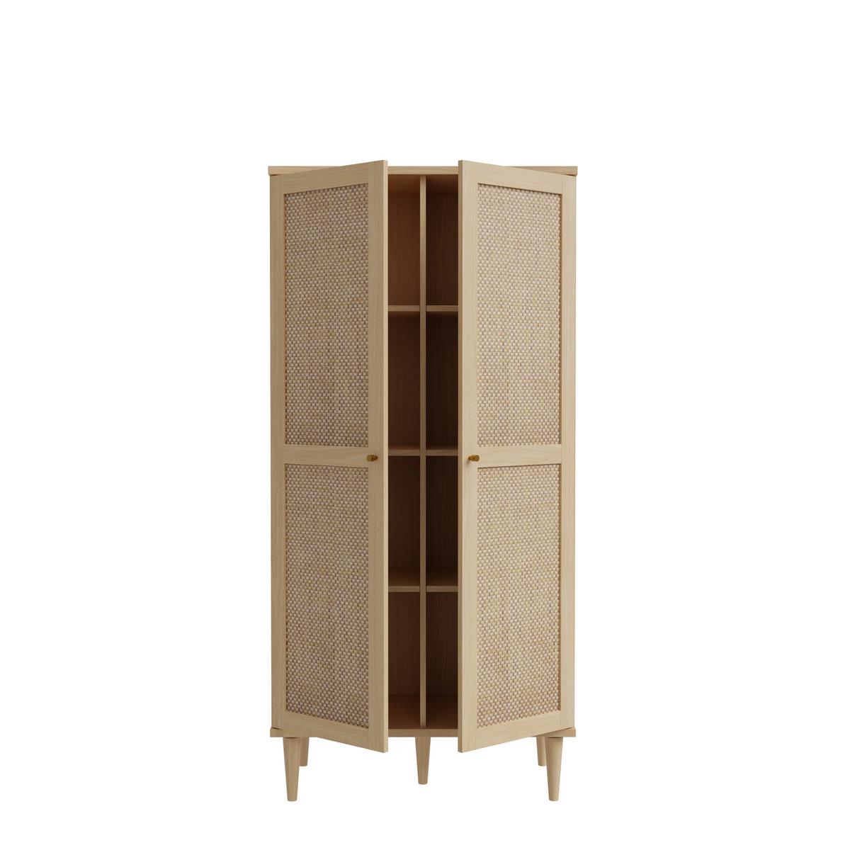 Skriňa Calasetta š: 80 cm - zlatá/farba duba, Natur, kov/drevo (80,1/166,6/41,4cm)