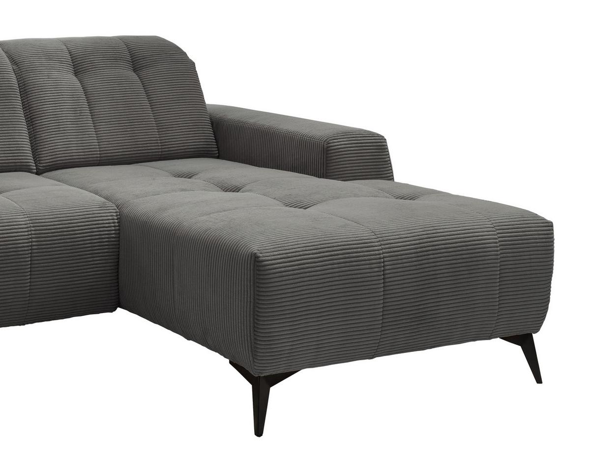 Ecksofa Mit Usb Anschluss Sano, Grau, S: 258x180 Cm - Schwarz/Grau, MODERN, Textil (258/180cm) - Livetastic