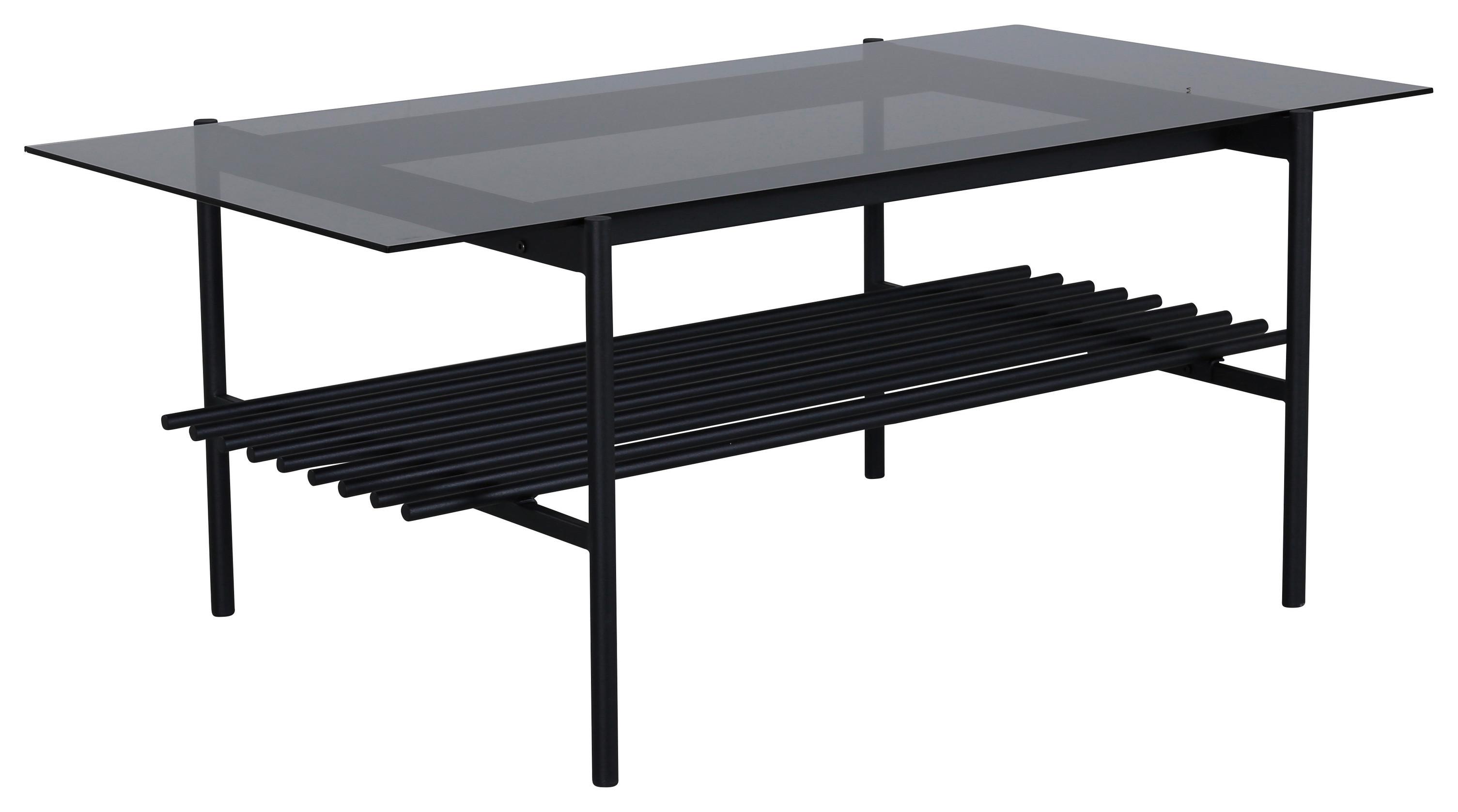 Couchtisch Von Staf - Schwarz, Design, Glas/Metall (120/60/48cm) - Livetastic
