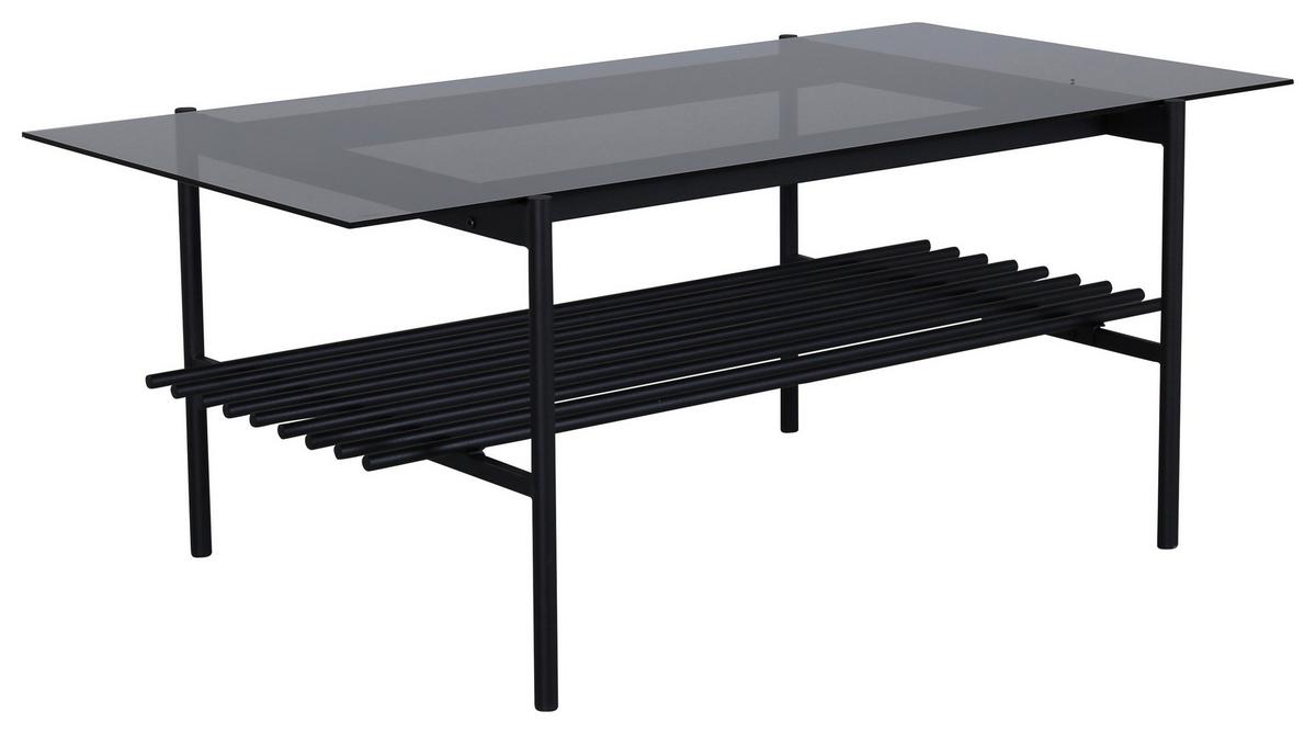 Couchtisch Von Staf - Schwarz, Design, Glas/Metall (120/60/48cm) - Livetastic