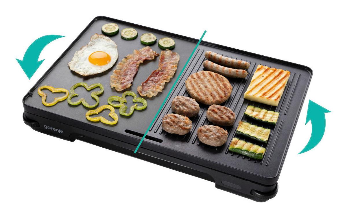 Tischgrill 1800W, Wendeplatten - Schwarz, Basics, Kunststoff/Metall (49/9/32,5cm) - Gorenje