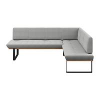 Eckbank Tirstan Webstoff hellgrau,S:245x195cm - Hellgrau/Schwarz, MODERN, Holz/Textil (245/195cm) - James Wood