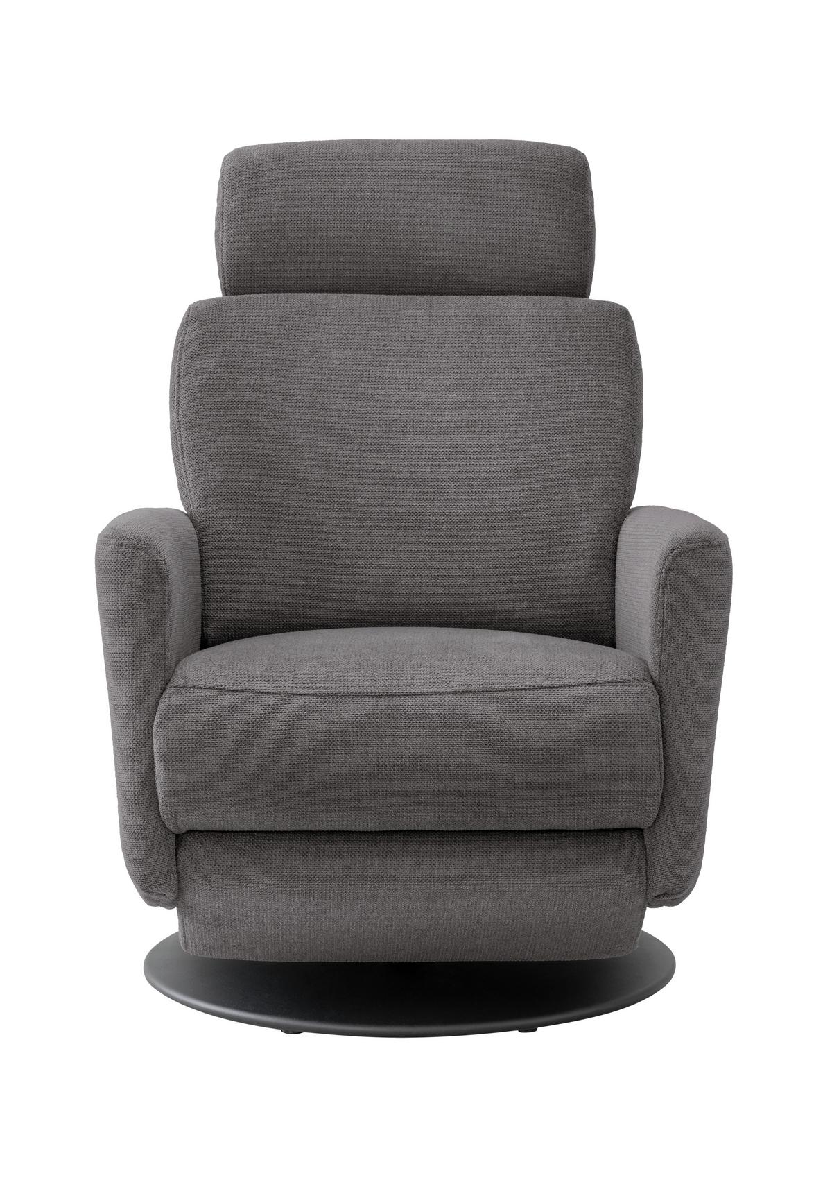 Relaxsessel Centrale T: 87-154 Cm, Greige - Greige/Schwarz, MODERN, Textil (77/105/87-154cm) - Livetastic