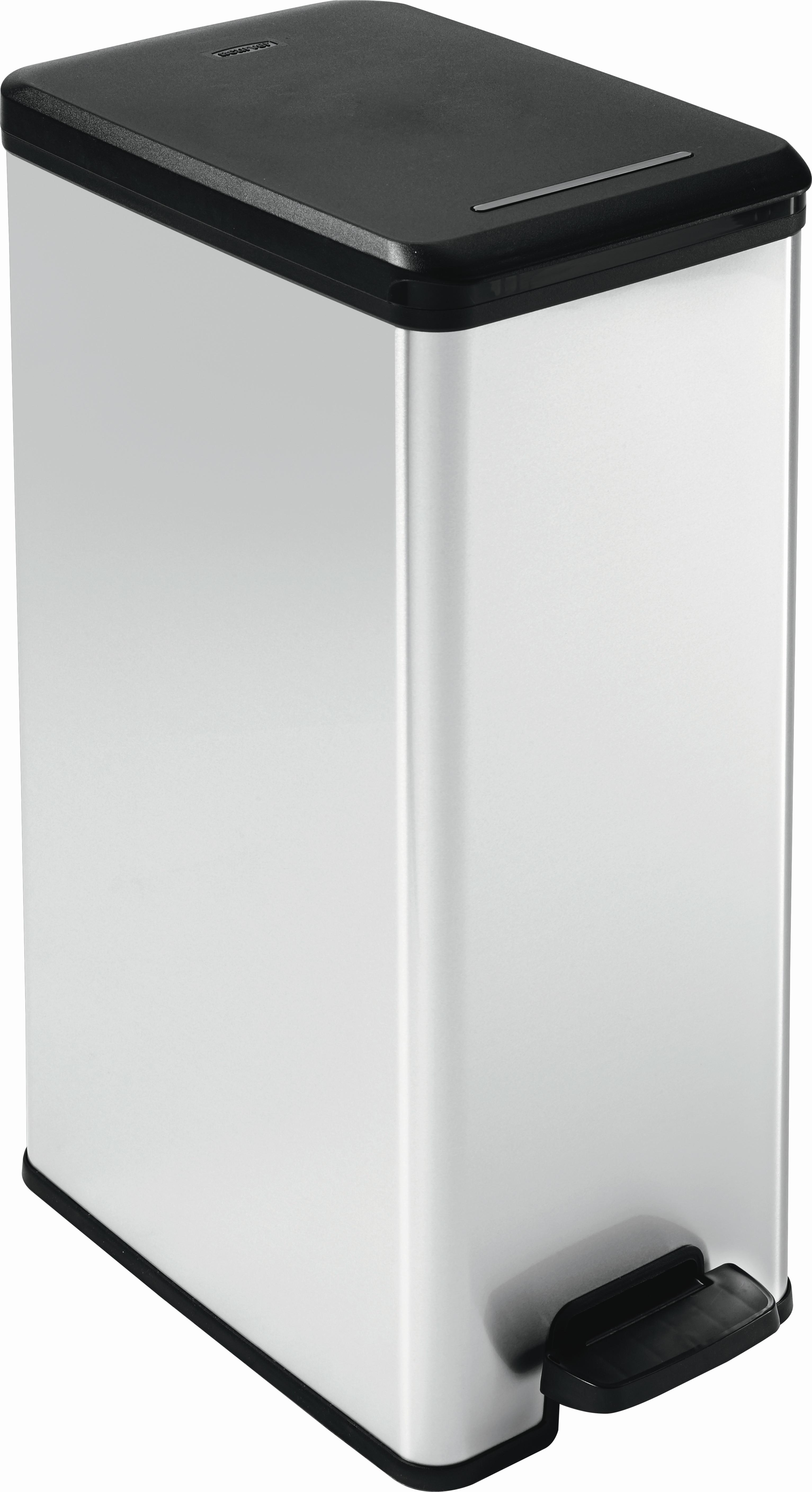 Pedálos Szemetes 40 Literes - ezüstszínű, műanyag (25/60.7/39.3cm)