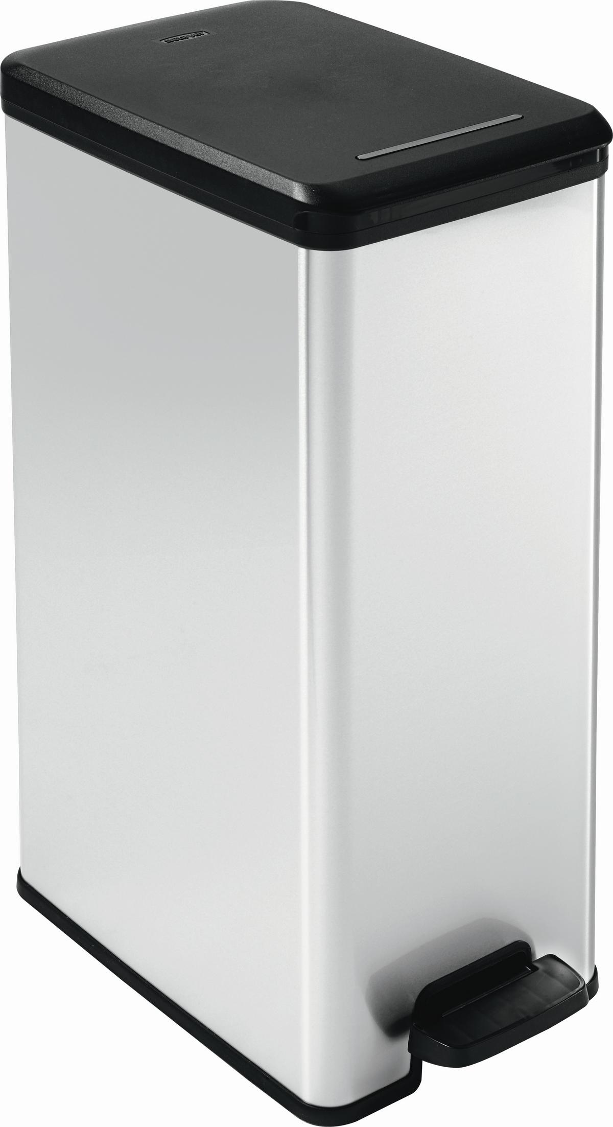 Pedálos Szemetes 40 Literes - ezüstszínű, műanyag (25/60.7/39.3cm)