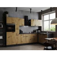 Eckküche Oliver Artisan Dekor S: 310x172 Cm - Eiche Artisan/Grau, Design, Holzwerkstoff (310/172cm) - Respekta