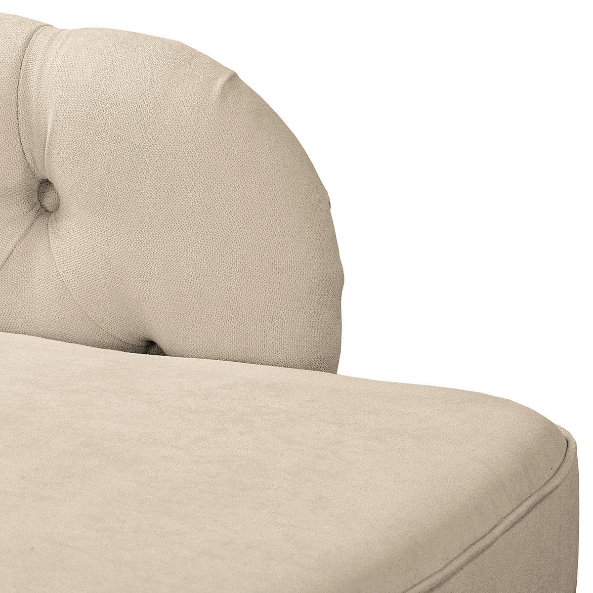 Récamiere Pako Creme B: 185cm - Creme/Braun, Design, Textil (185/93/75cm) - Livetastic