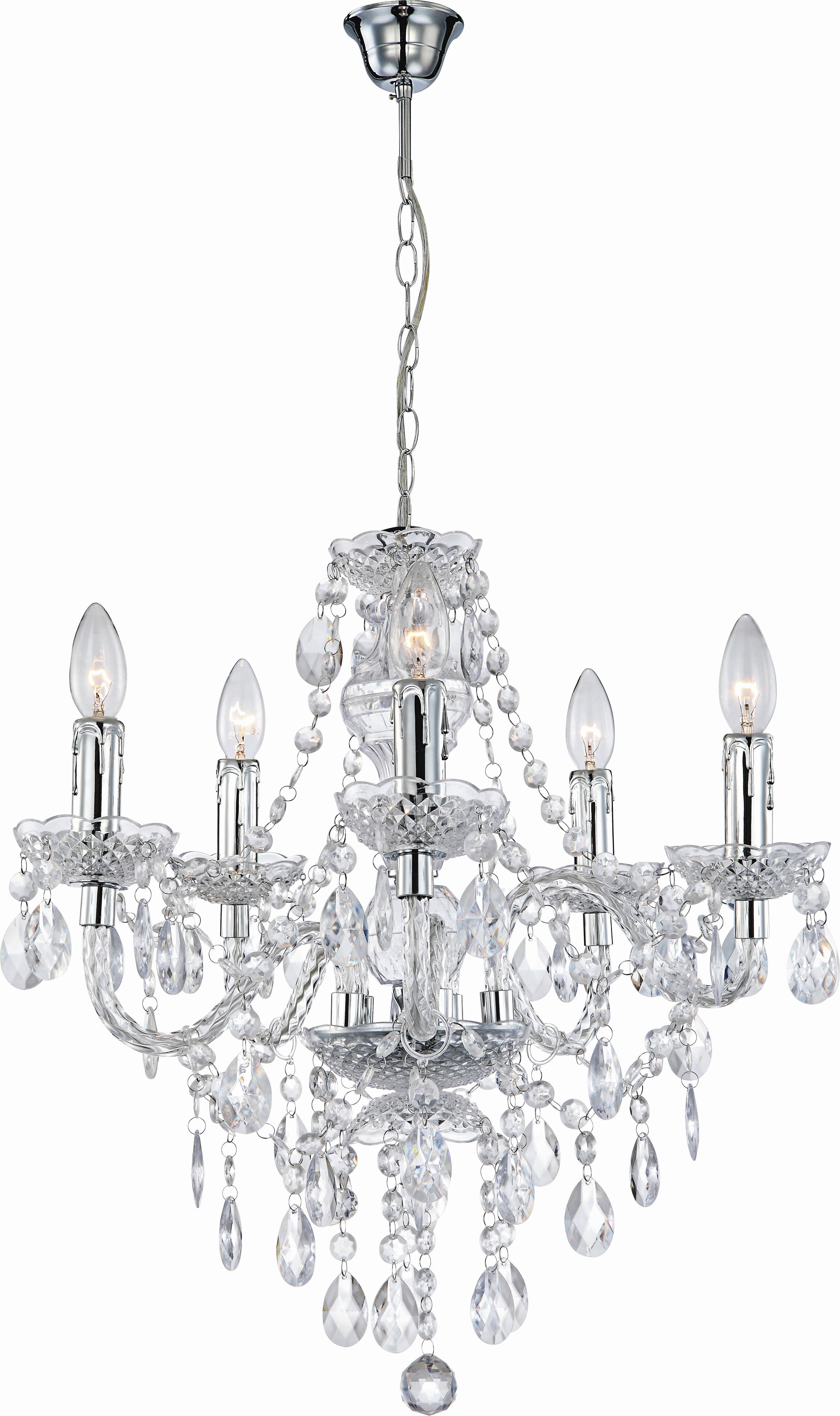 Svítidlo závěsné Isabella 149cm, 40 Watt - čiré/barvy chromu, Romantický / Rustikální, kov/plast (51/149cm) - Mömax