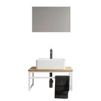 Badezimmer 3--Teilig. Waschplatz "bitila 60" - Honigeiche/Weiß, MODERN, Glas/Keramik (60cm) - MID.YOU
