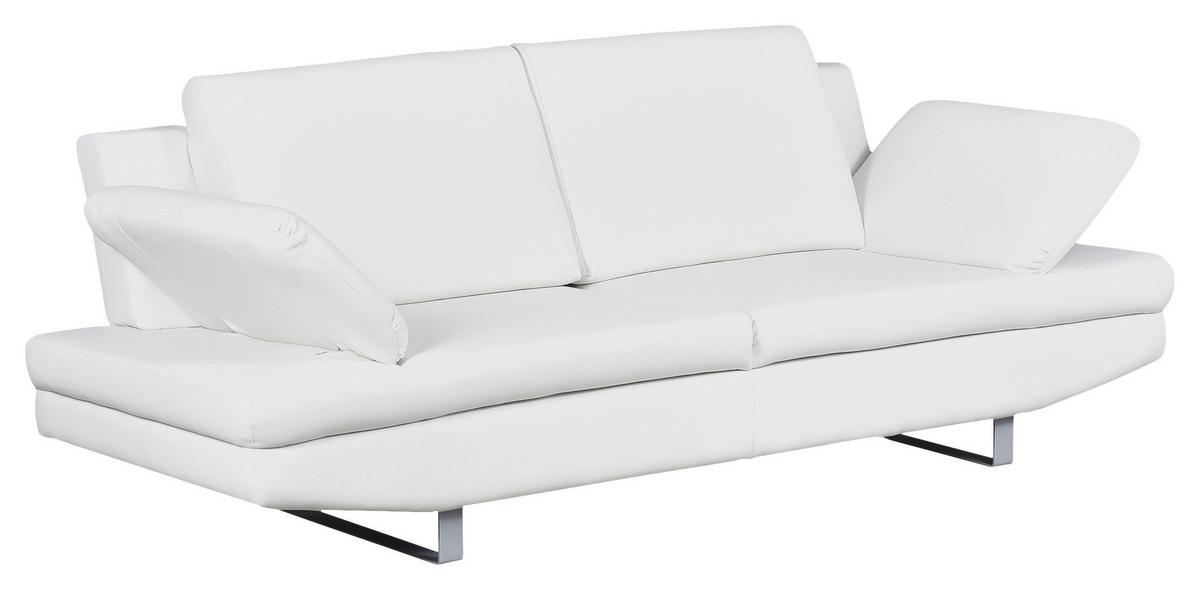 3-Sitzer-Sofa Jovanna, Weiß B: 218 cm - Weiß/Grau, Design, Textil (218/78/88cm) - MID.YOU