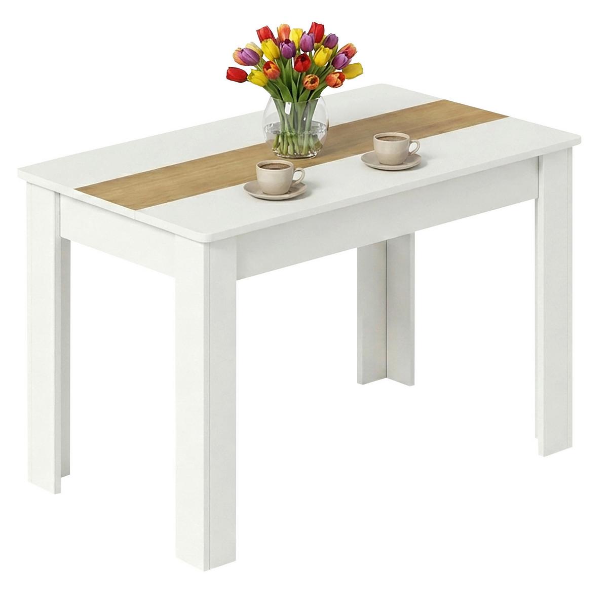 Esstisch Disalo Weiß/Honigeiche L: 115cm - Honigeiche/Weiß, MODERN, Holzwerkstoff (115/80/75cm) - MID.YOU