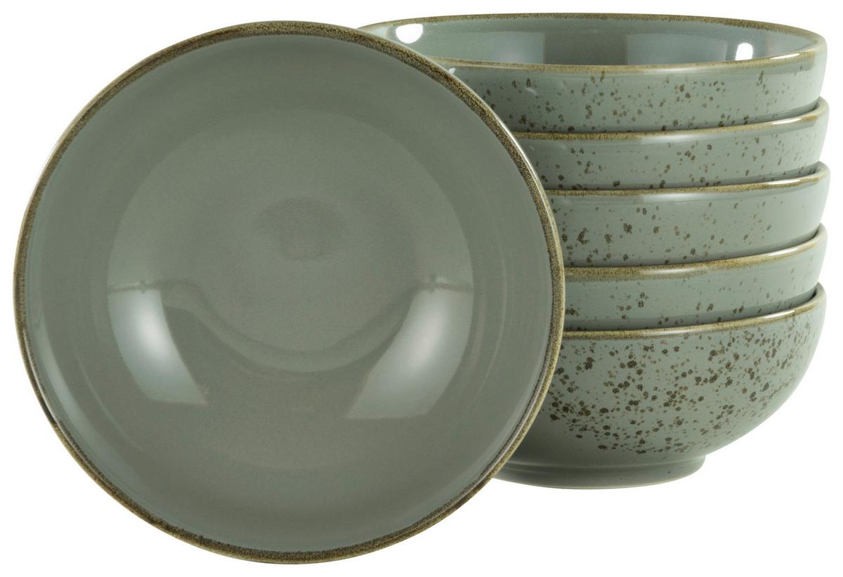Schüsselset Steinzeug Grau 6tlg D: 16,5 cm - Grau, Trend, Keramik (16,5cm) - Creatable