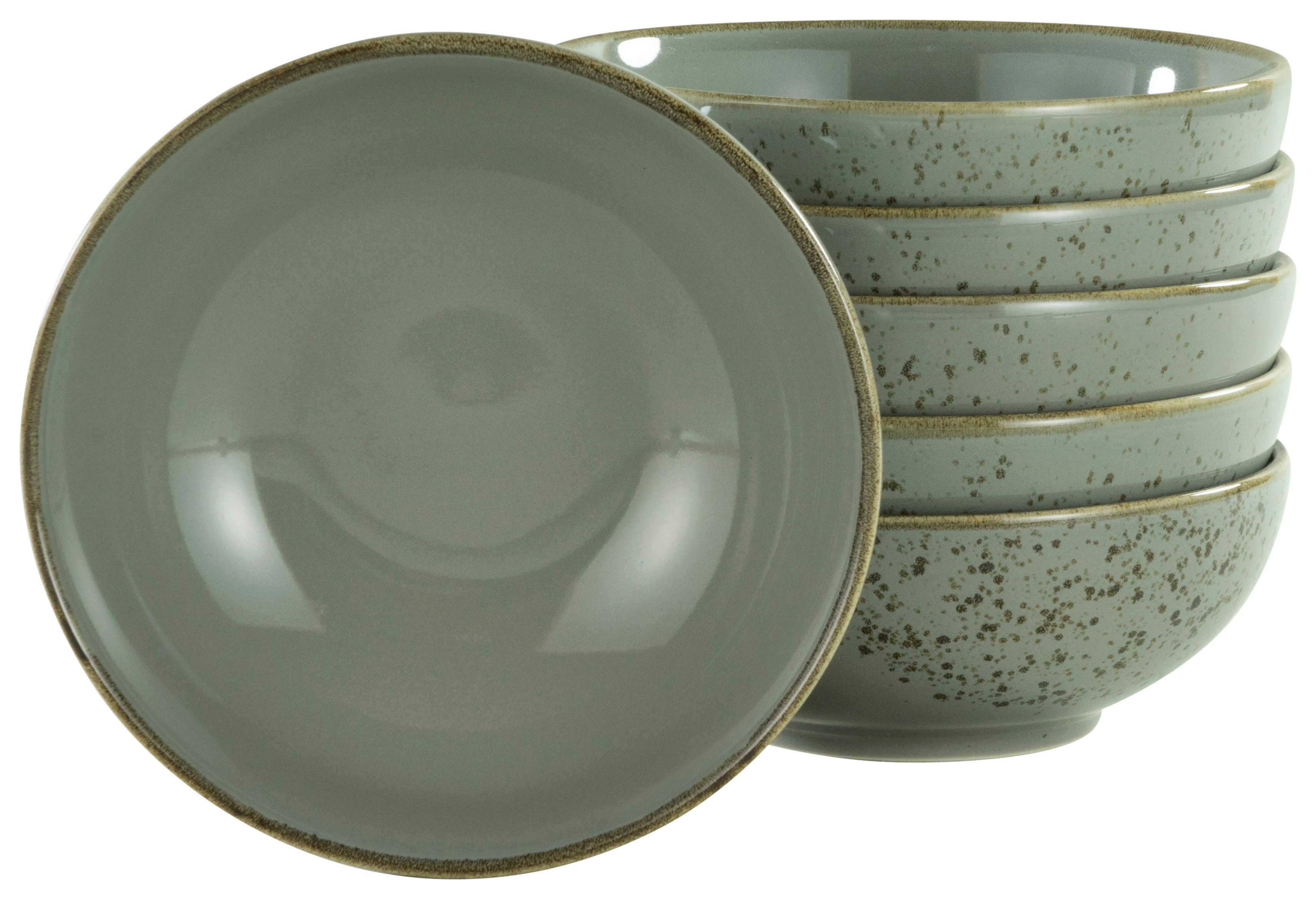 Schüsselset Steinzeug Grau 6tlg D: 16,5 cm