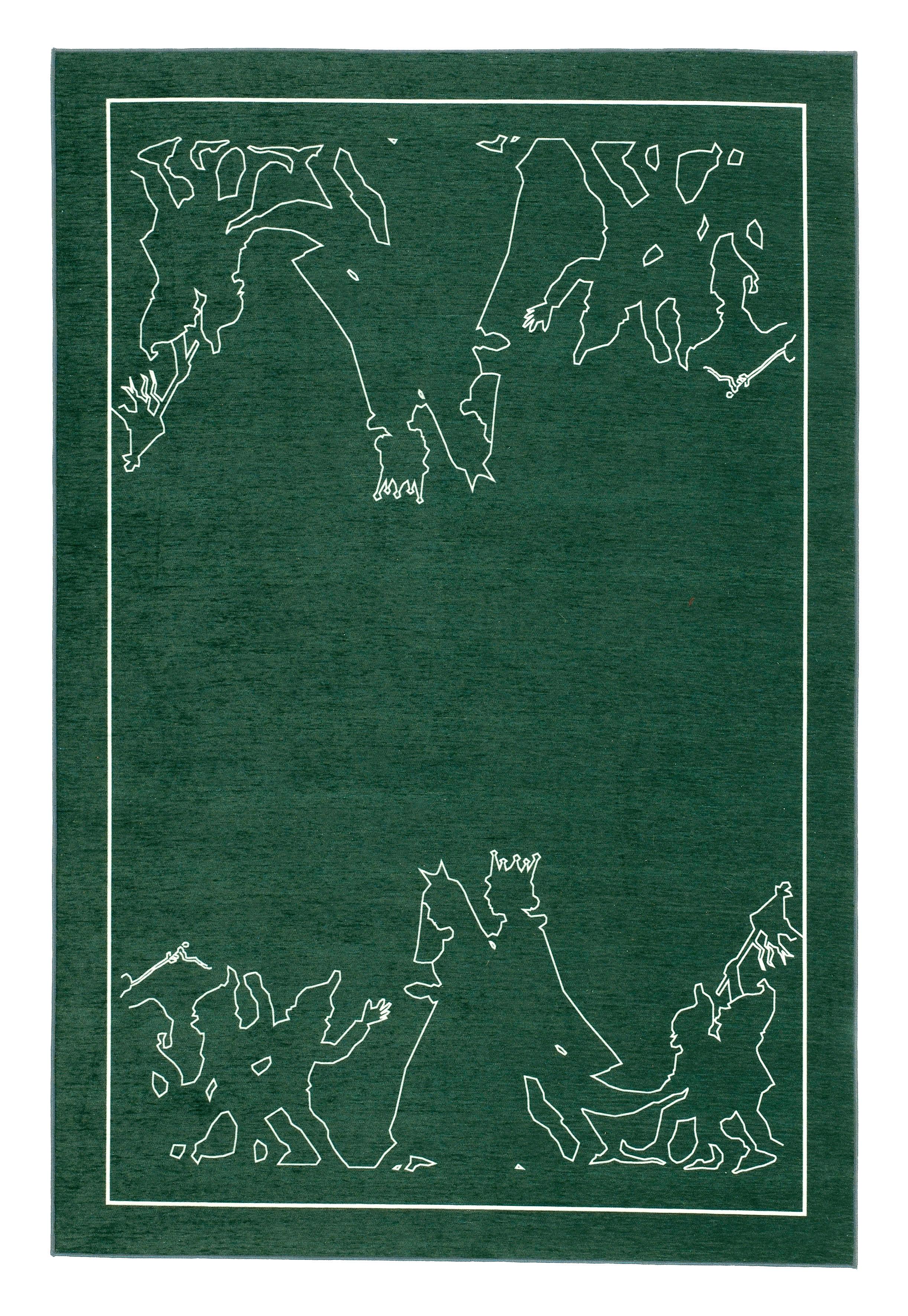 Kinderteppich Prinzessin Grün 110x170 cm - Dunkelgrün, Trend, Textil (110/170cm)