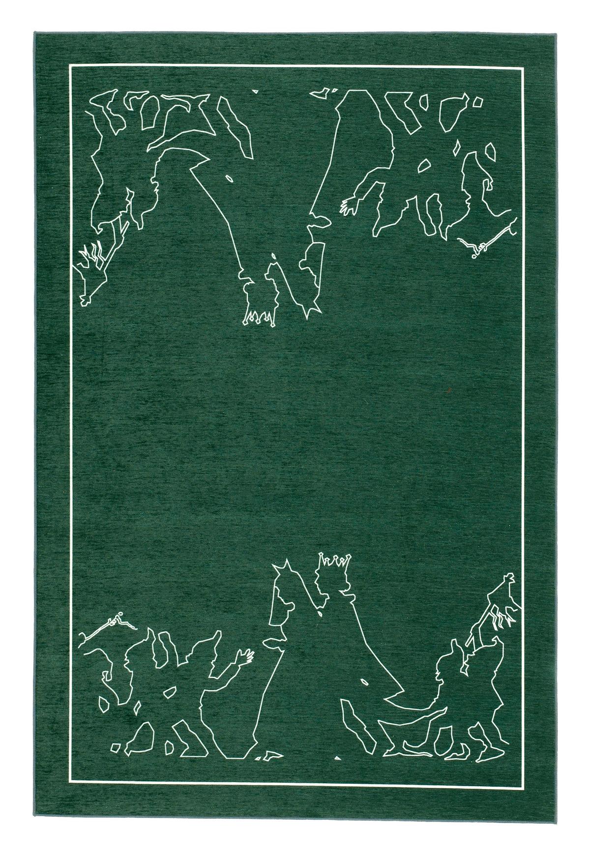 Kinderteppich Prinzessin Grün 110x170 Cm - Dunkelgrün, Trend, Textil (110/170cm)