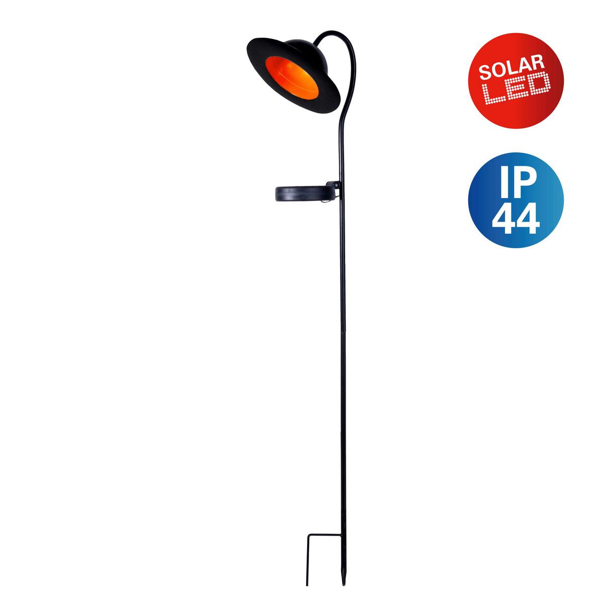 Solarleuchte Bowler - Schwarz, Basics, Metall (17 cm/15 cm /86 cm cm) - Näve