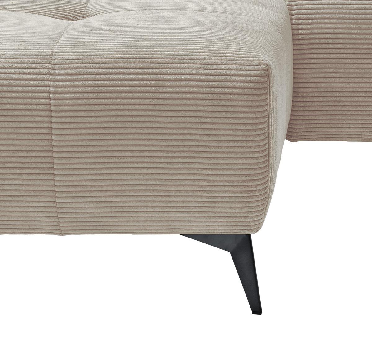 Ecksofa mit USB Anschluss Sano, Beige, S: 180x258 cm - Beige/Schwarz, MODERN, Textil (180/258cm) - Livetastic