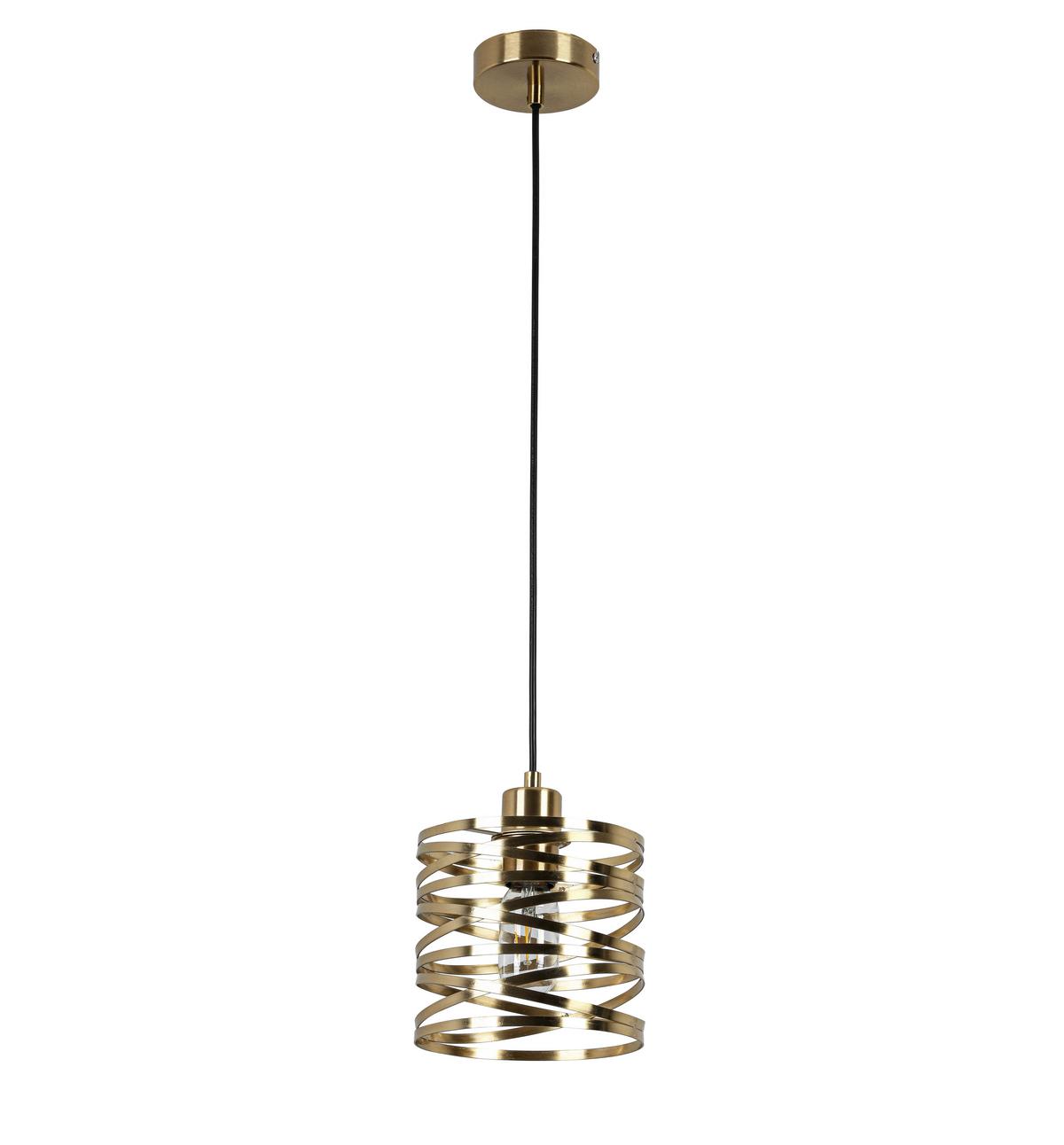 ZÁVESNÉ SVIETIDLO SILVAIN - čierna/mosadzná, Modern, kov/plast (17/120cm) - Mömax