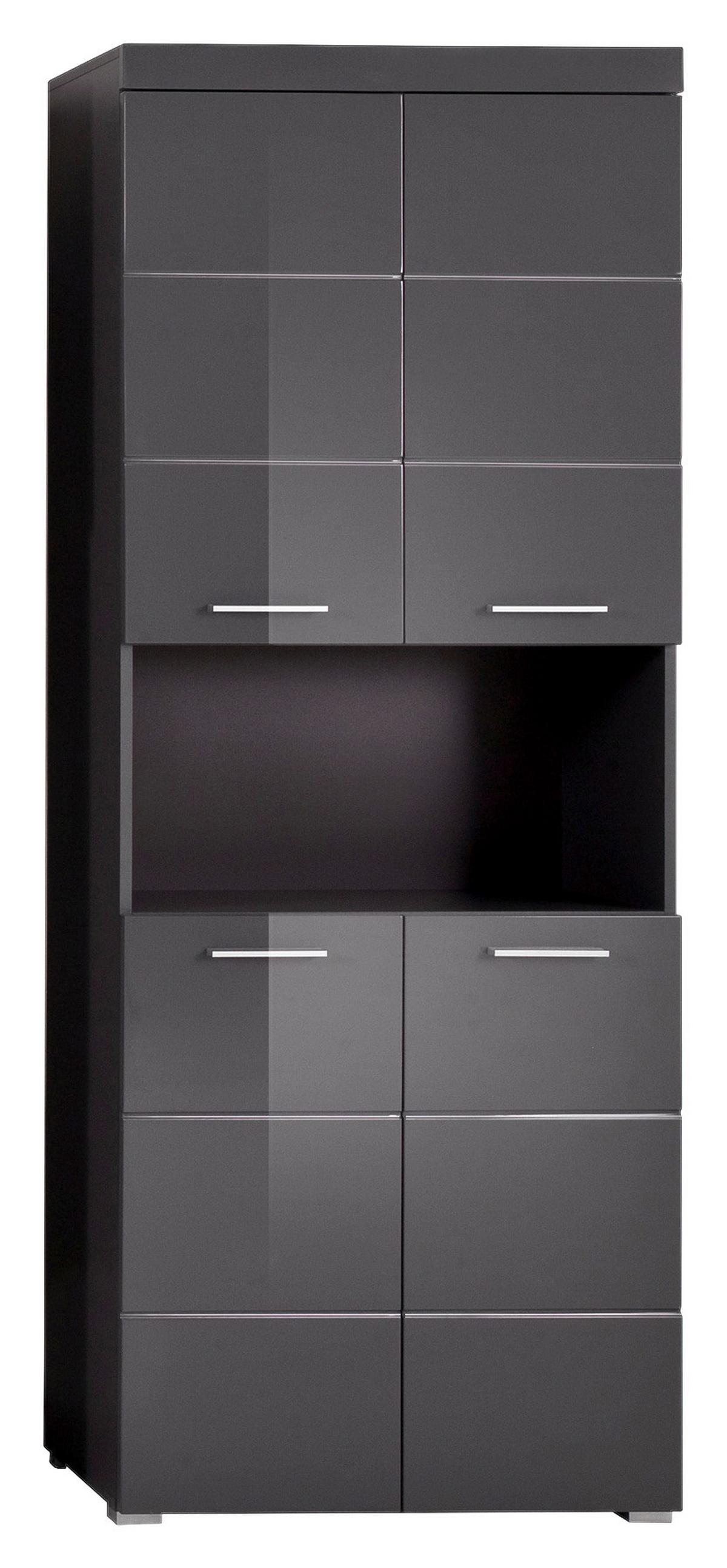 Hochschrank Amanda B: 73 Cm Grau - Silberfarben/Grau, MODERN, Holzwerkstoff (73/190/31cm) - MID.YOU