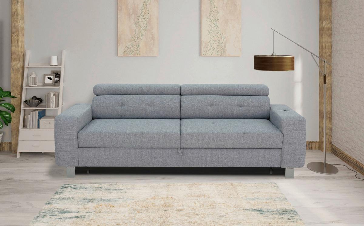 Kanapéágy Malcolm Hellgrau - világosszürke, Basics, textil (236/79-100/90cm) - MID.YOU