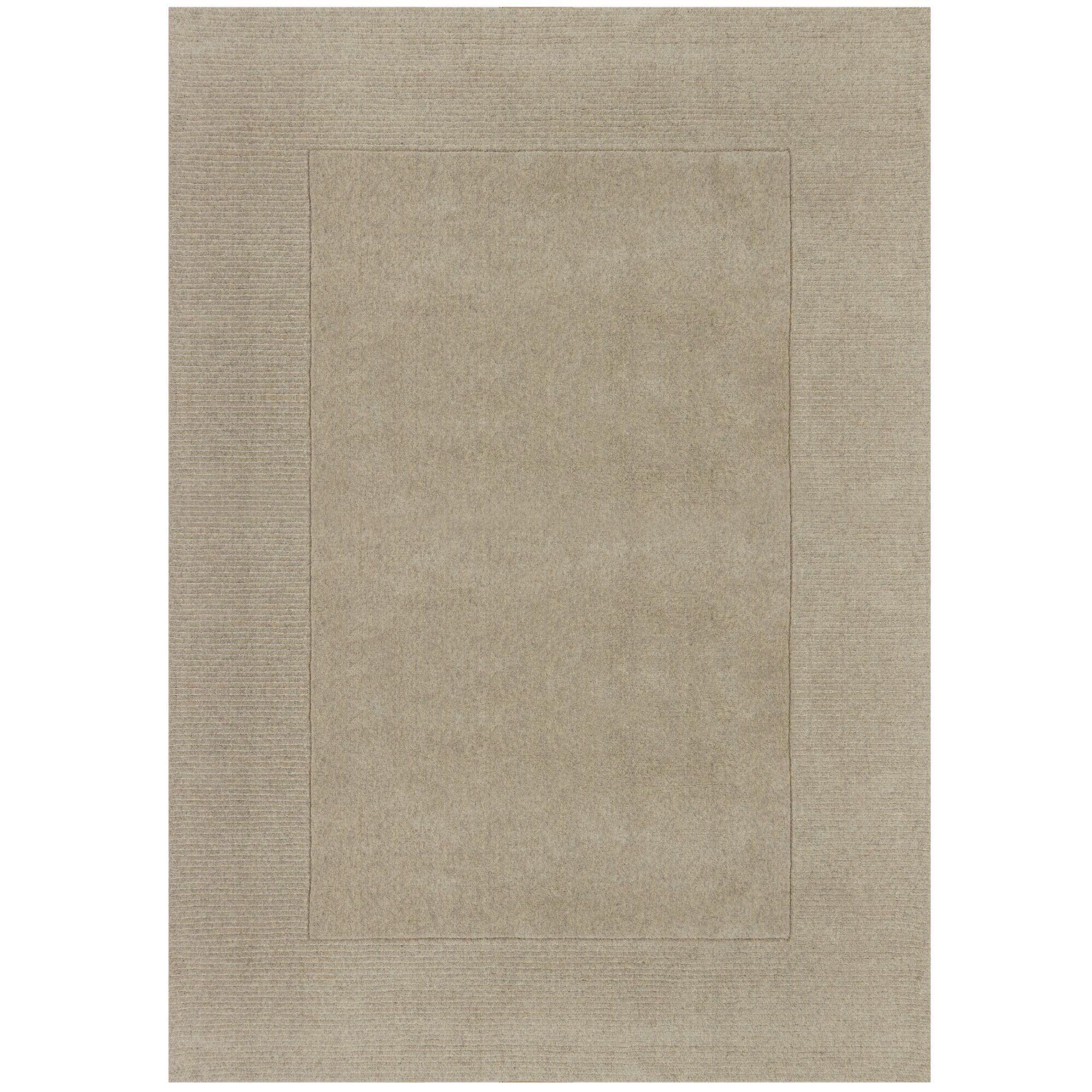 Handwebteppich Woll Bordüre Beige 160x230