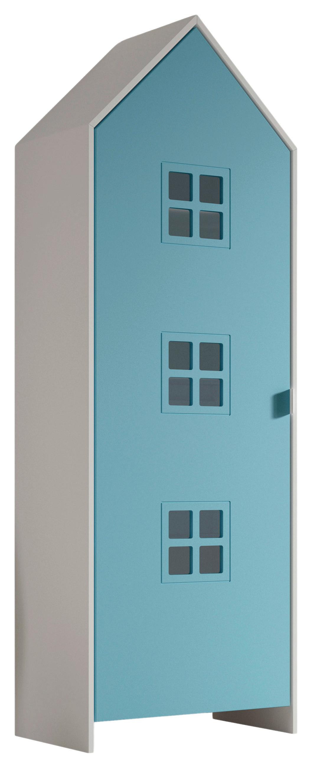 Kinderkleiderschrank Casami - Blau/Weiß, MODERN, Holzwerkstoff (57,6/171,3/37cm) - Vipack