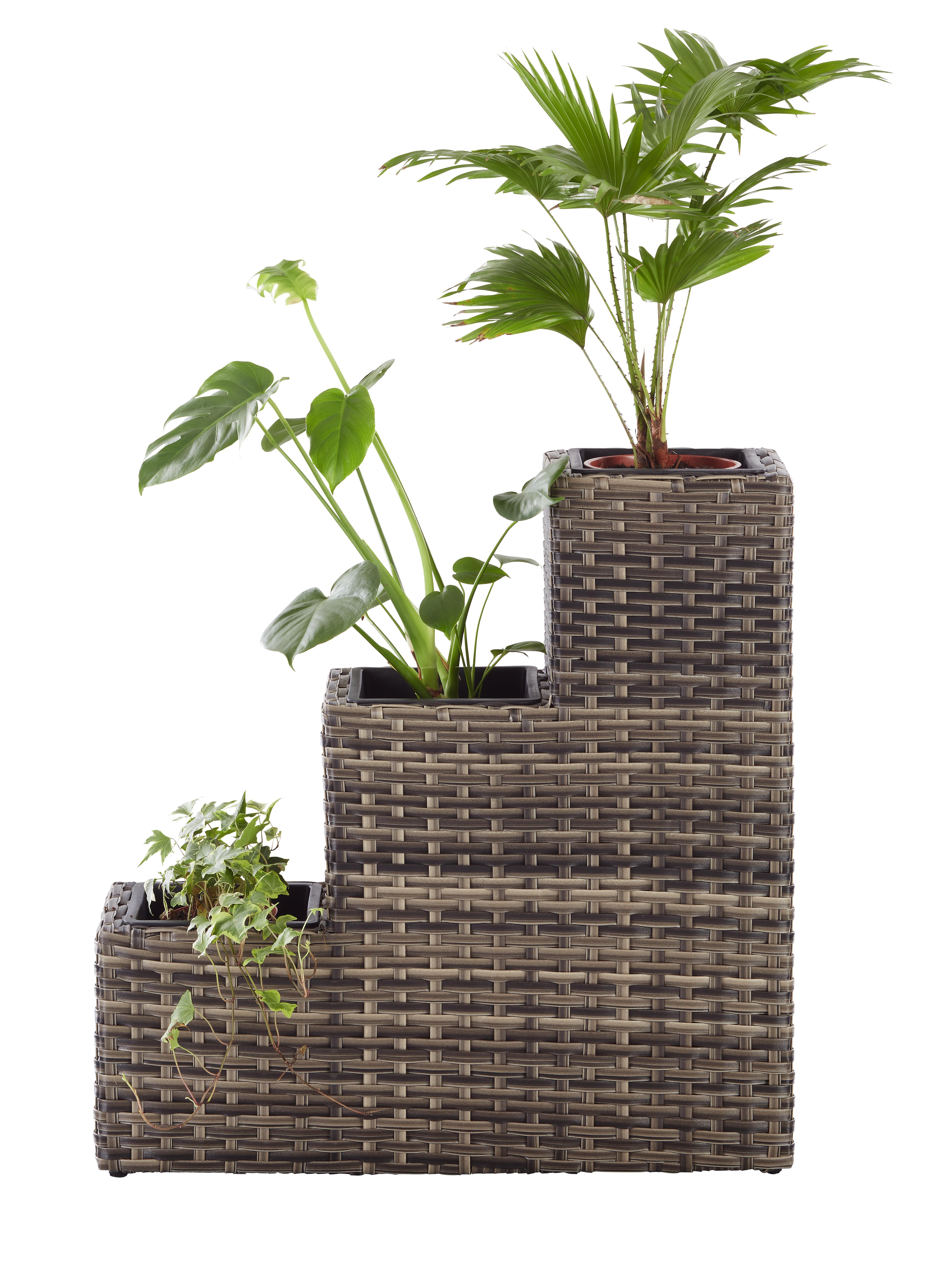 Obal Na Květináč Anna - šedá, kov/umělá hmota (72/25-49-73/24cm) - Mömax modern living