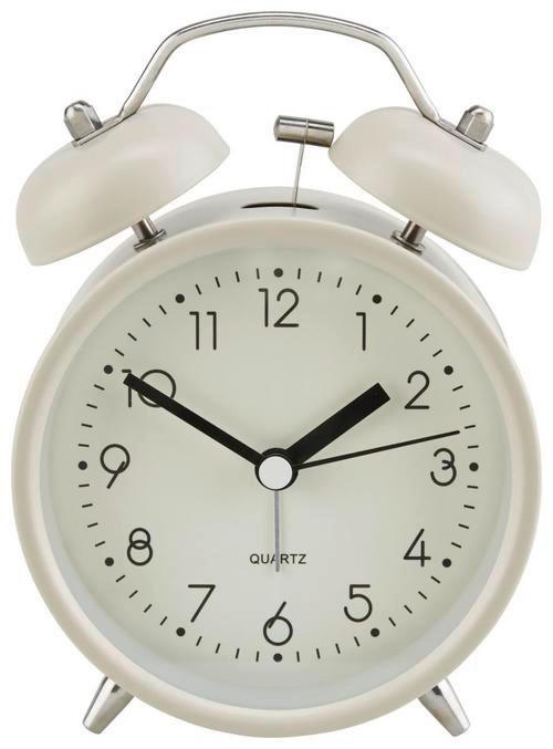 Wecker Alexiana Vintage-Look, H: 13 cm - Hellrosa/Schwarz, Basics, Glas/Papier (9,8/13/5,5cm) - Luca Bessoni