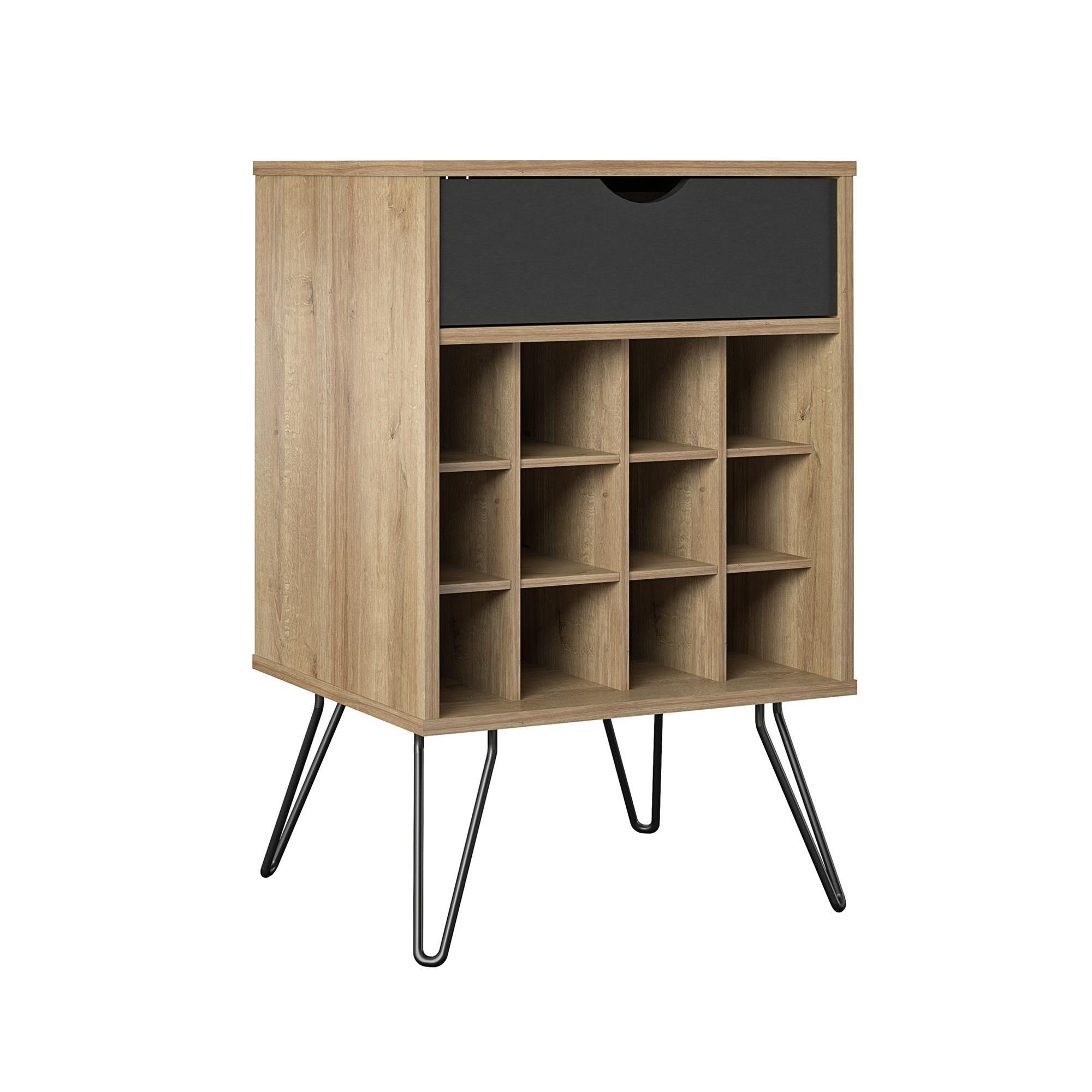 Weinregal Concord Braun 51 cm - Eichefarben/Schwarz, Design, Holzwerkstoff/Metall (51/80/45cm) - MID.YOU