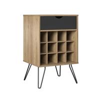 Weinregal Concord Braun 51 cm - Eichefarben/Schwarz, Design, Holzwerkstoff/Metall (51/80/45cm) - MID.YOU