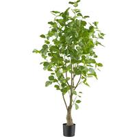 Kunstpflanze Eukalyptus H: 130 cm - Schwarz/Braun, Design, Kunststoff (130cm) - P & B