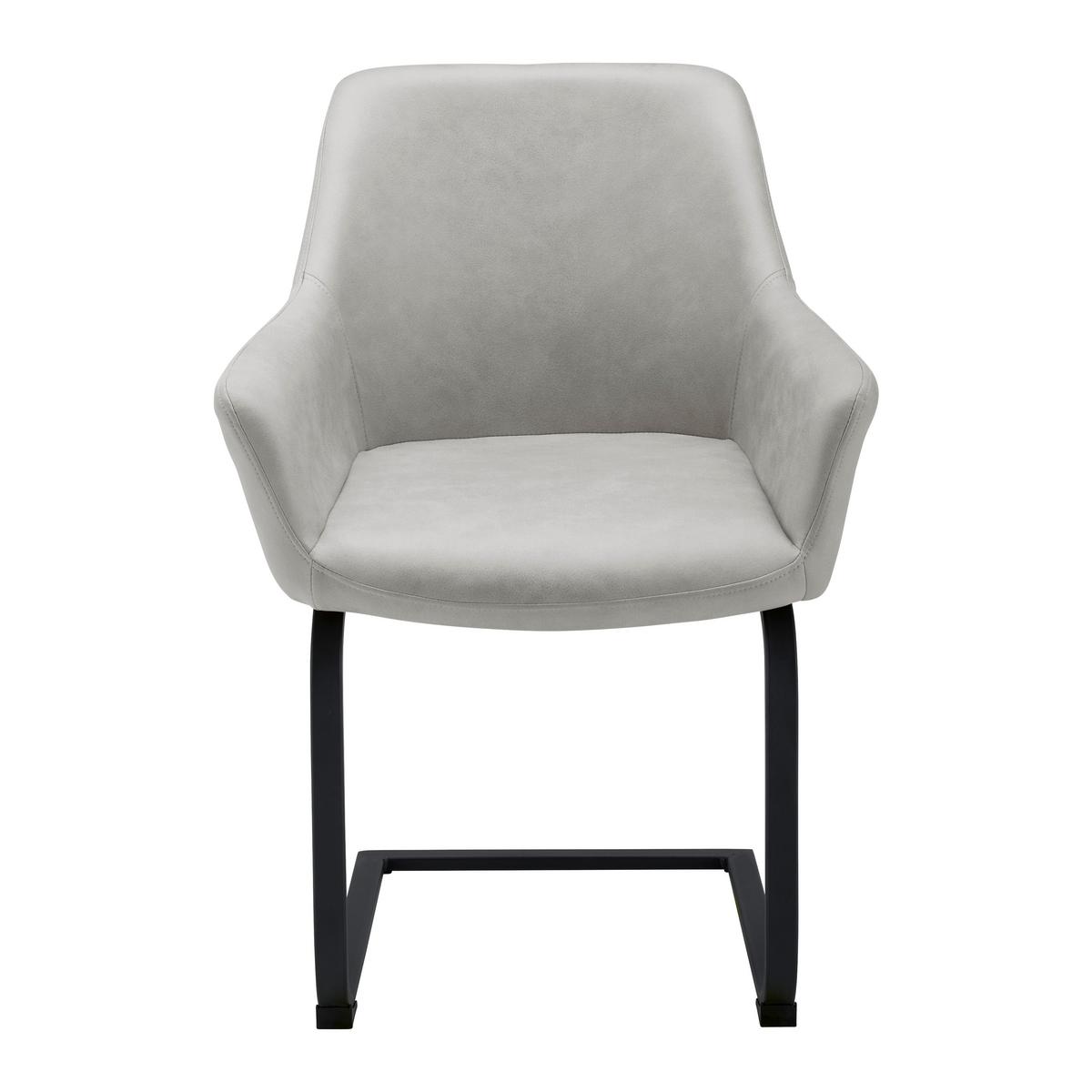 Židle PRIA světle šedá - černá/světle šedá, Moderní, kov/dřevo (61/85/62cm) - Bessagi Home