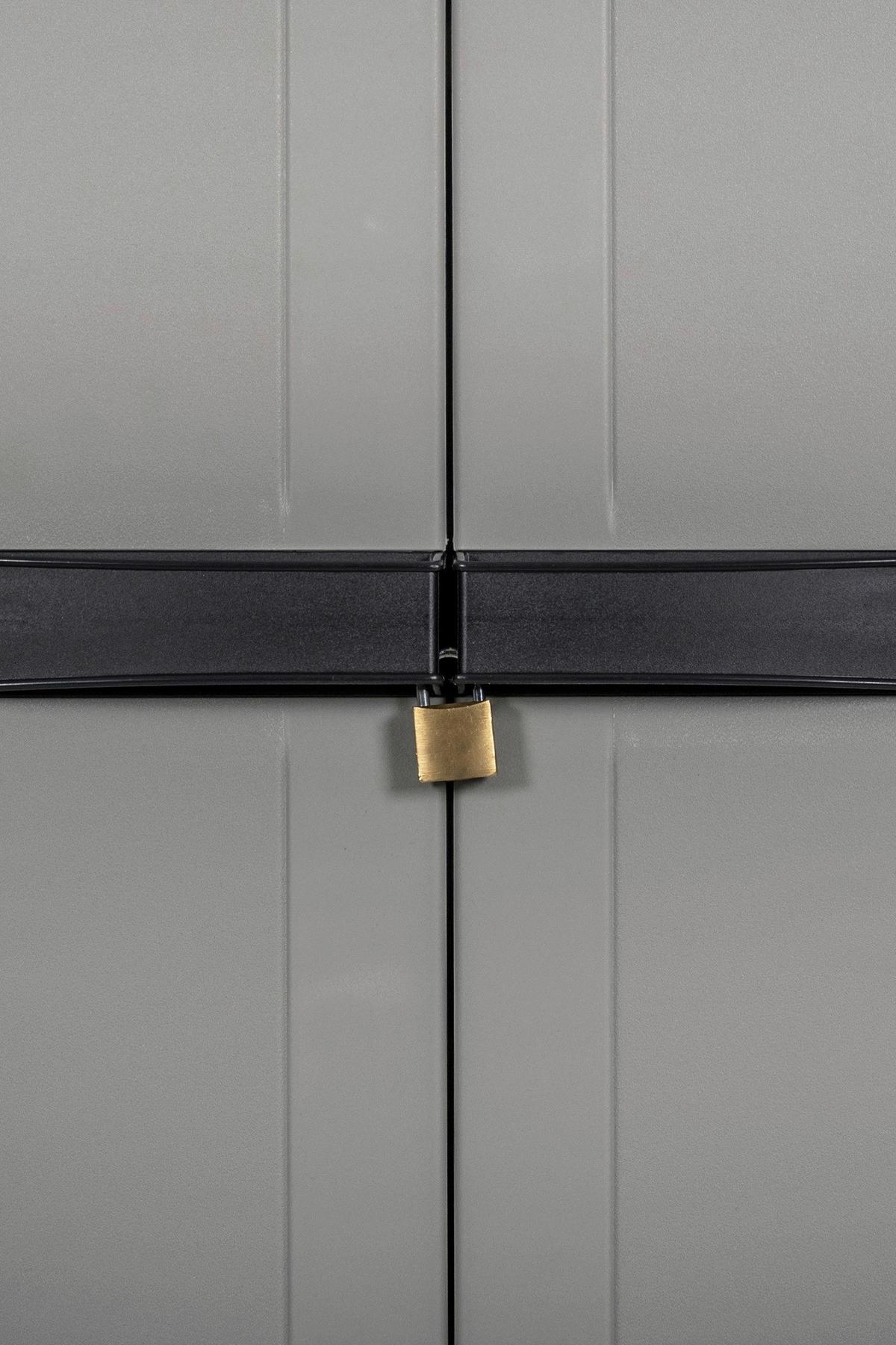 Toomax Werkzeugschrank Bios Midi 65x165x37 cm Kunststoff - Schwarz/Grau, Basics, Kunststoff (65/165/37cm)