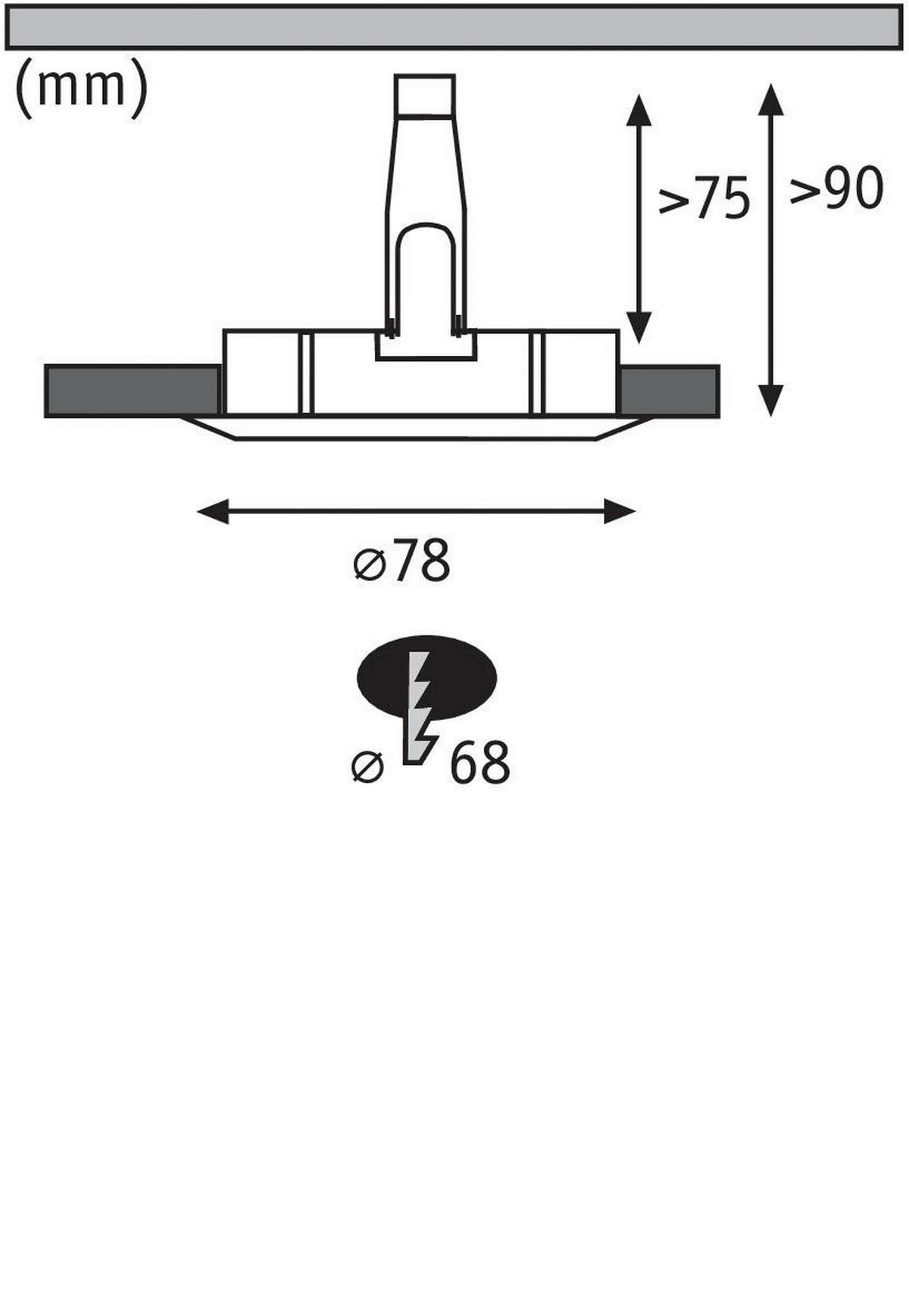 Deckenleuchte Ø 7,8 cm 1-Flammig, Rund - Basics (7,8cm) - Paulmann