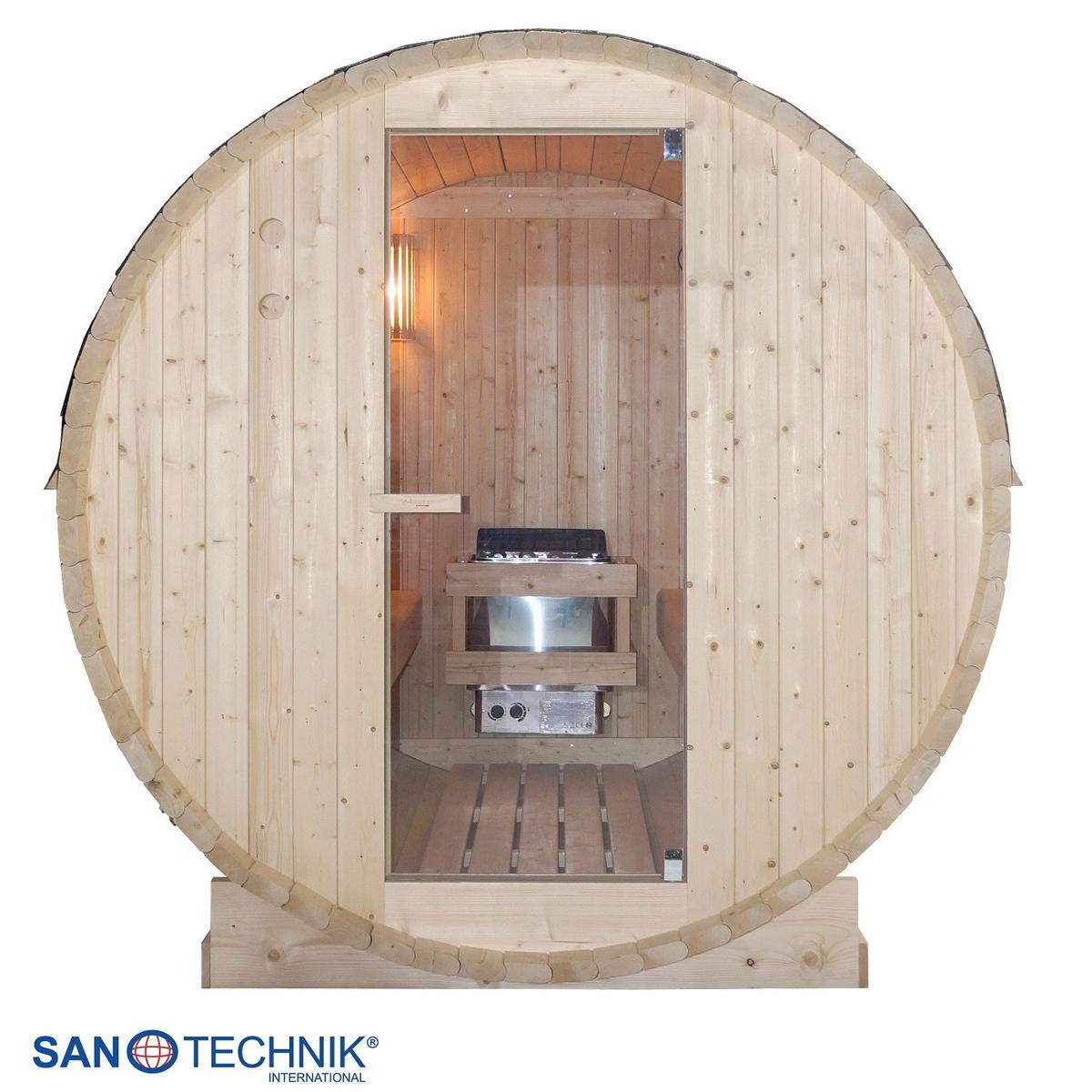 SAUNAFASS Tromsö Fichtefarben B: 220 cm - Fichtefarben, KONVENTIONELL, Glas/Holz (189/220/191,5cm) - Sanotechnik