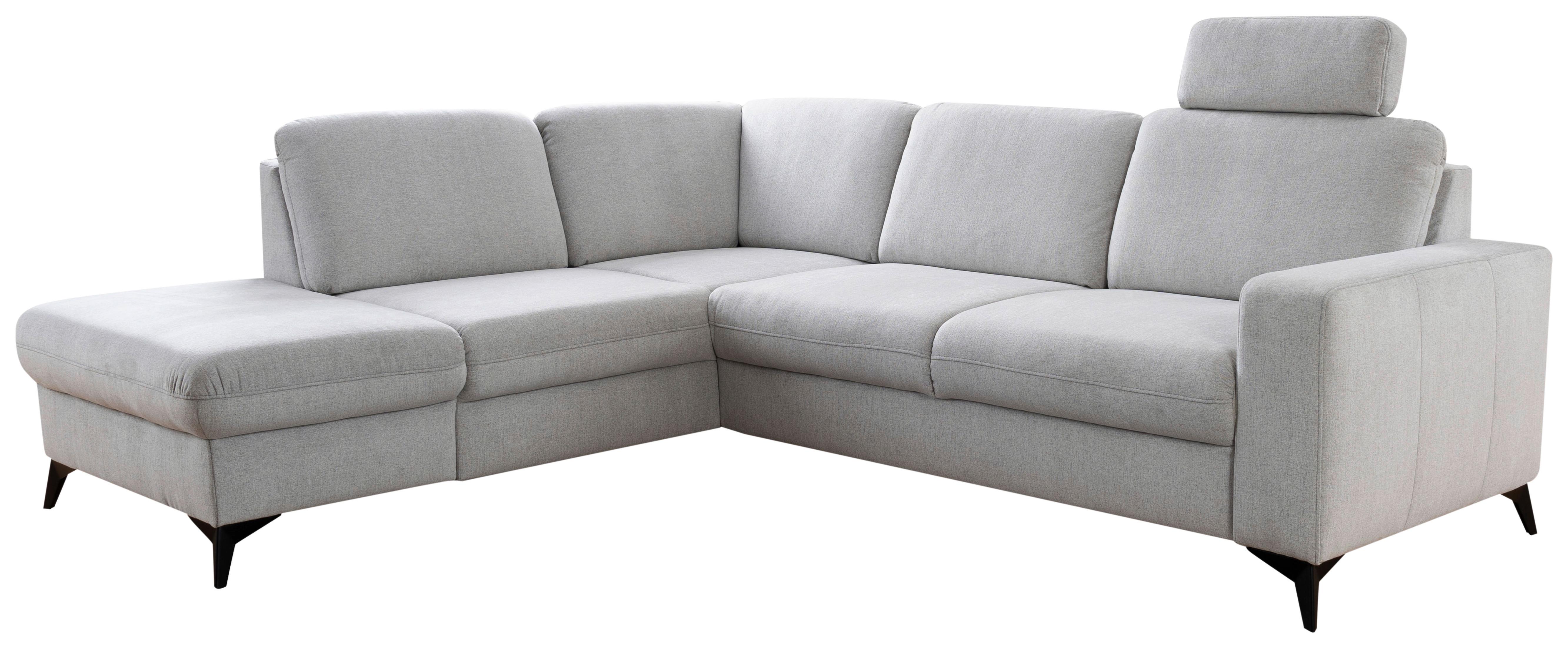 Súprava LOLLAND, ľavá, svetlosivý menčester - čierna/svetlosivá, Modern, kov/textil (212/249cm)