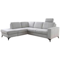 Súprava LOLLAND, ľavá, svetlosivý menčester - čierna/svetlosivá, Modern, kov/textil (212/249cm)