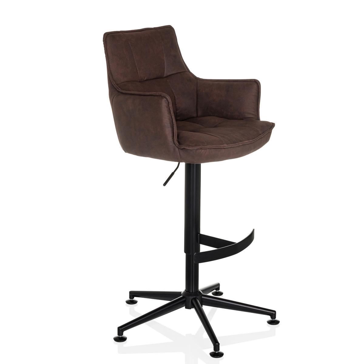 Barhocker Soalo Life High Braun B: 55 Cm - Schwarz/Braun, MODERN, Kunststoff/Textil (55/93/56cm) - MID.YOU
