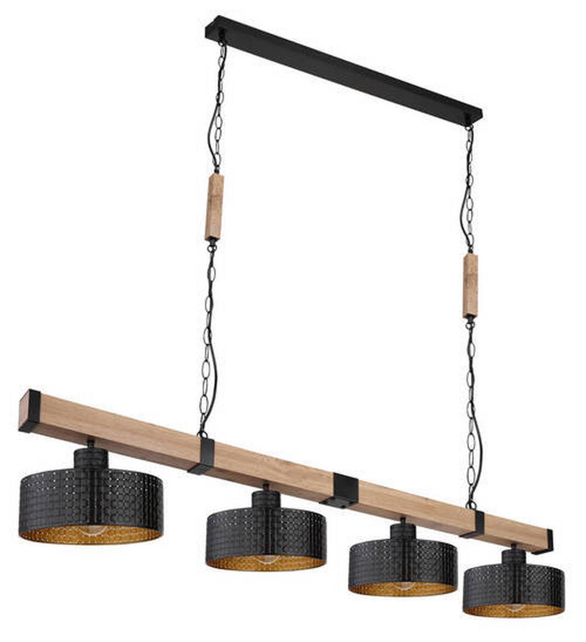 Hängeleuchte 15651-4h - Dunkelbraun/Goldfarben, Natur, Holzwerkstoff/Kunststoff (140/25/120cm) - Globo